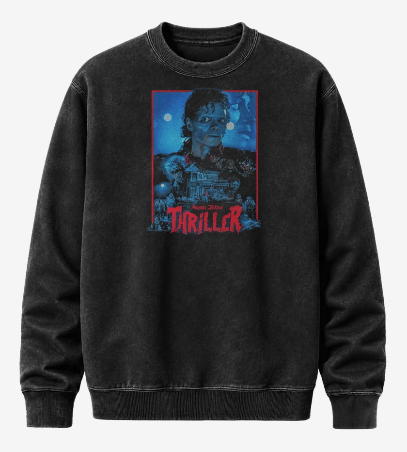 Poleron Polo Acid Wash Negro de Michael Jackson Thriller