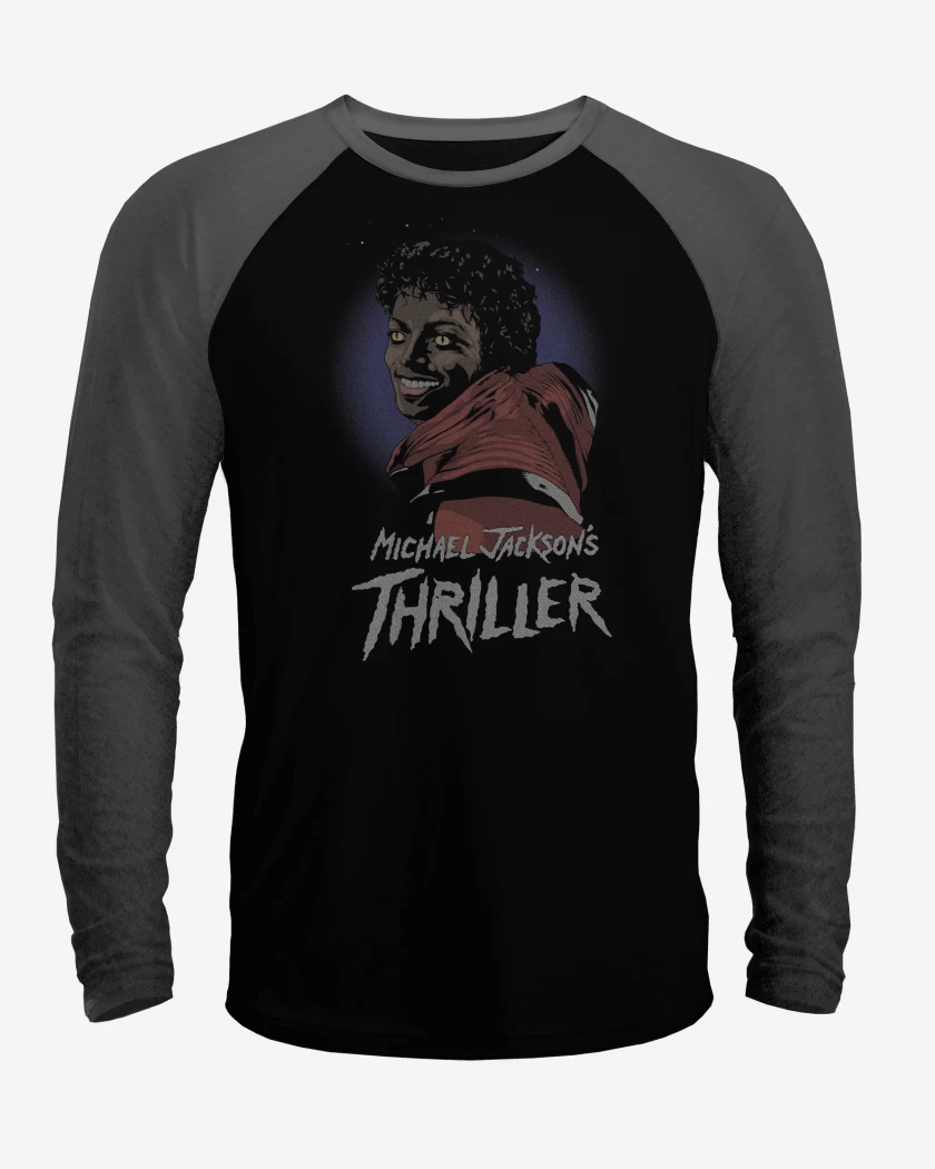 Polera Raglan Negro / Negro Heather de MJ Thriller