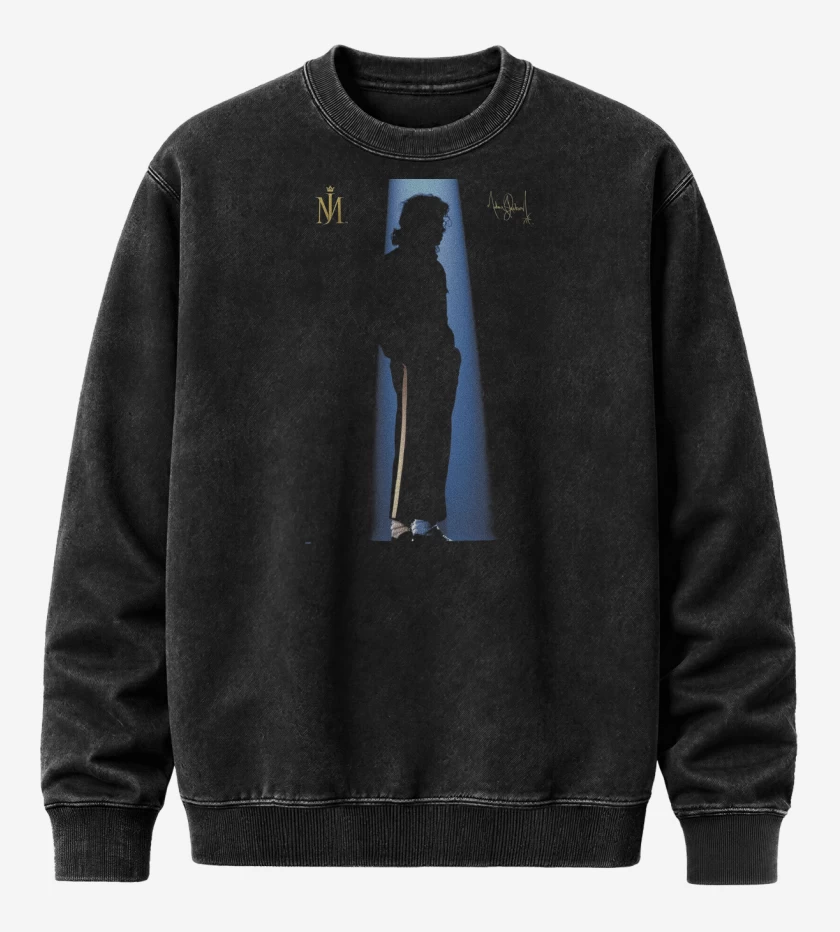 Poleron Polo Acid Wash Negro de Michael Jackson MJ