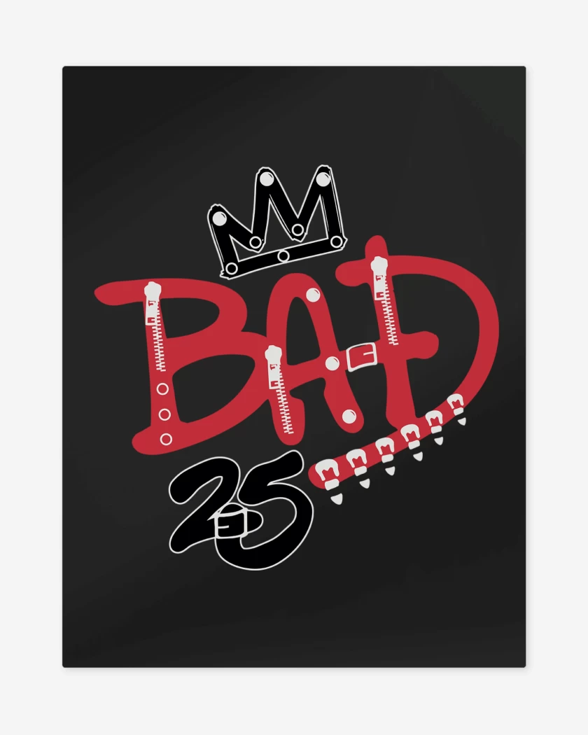 Print metalico Negro de Michael Jackson Bad 25 Years