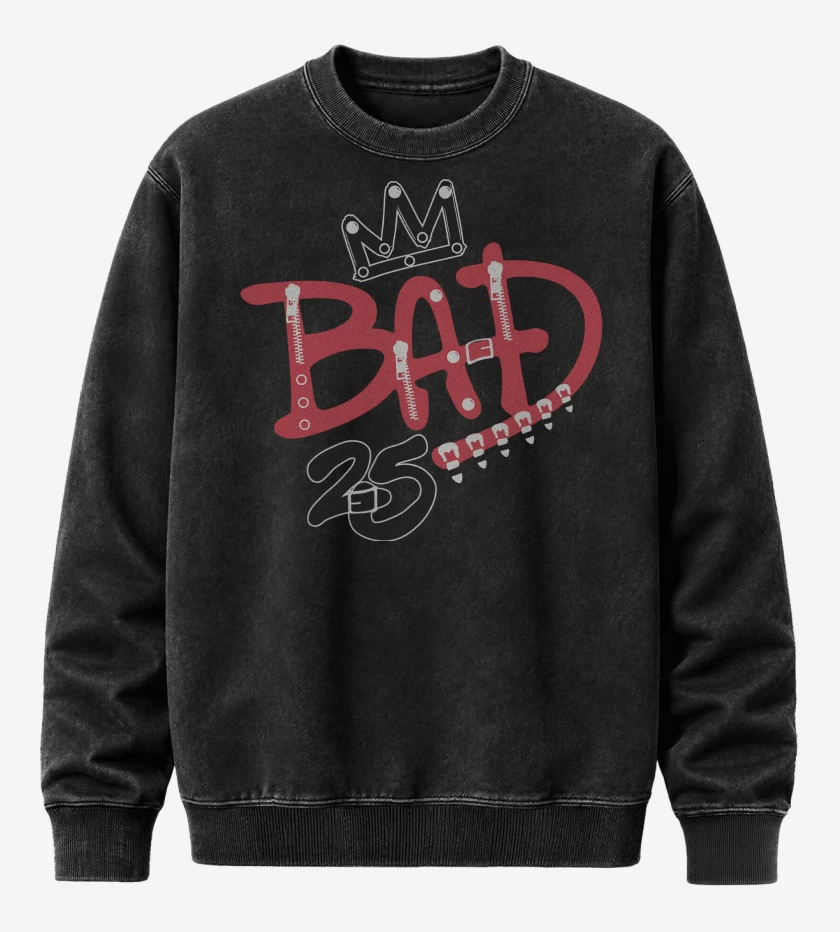 Poleron Polo Acid Wash Negro de Michael Jackson Bad 25 Years