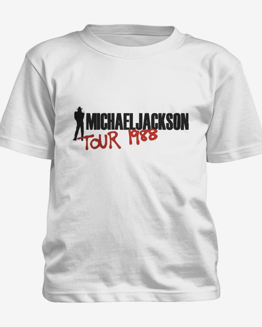 Polera de niño Blanco de Michael Jackson Tour 88