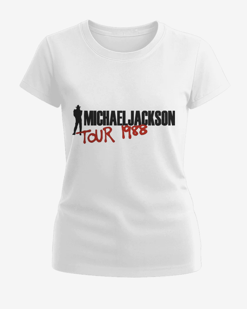Polera de Mujer Blanco de Michael Jackson Tour 88