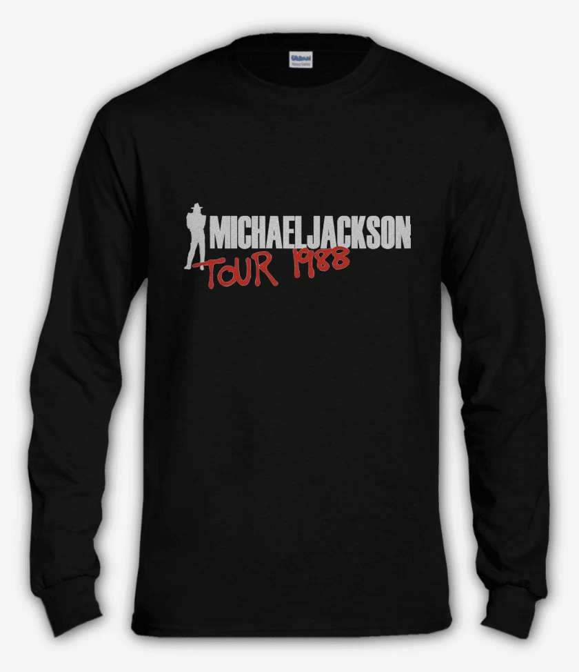 Polera manga larga Negro de Michael Jackson Bad 88