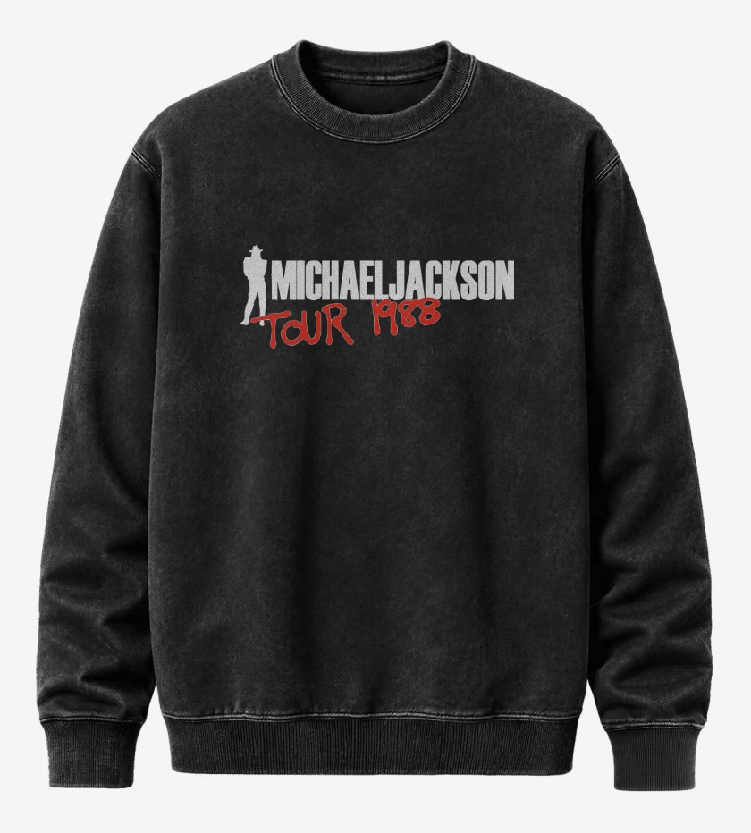 Poleron Polo Acid Wash Negro de Michael Jackson Bad 88