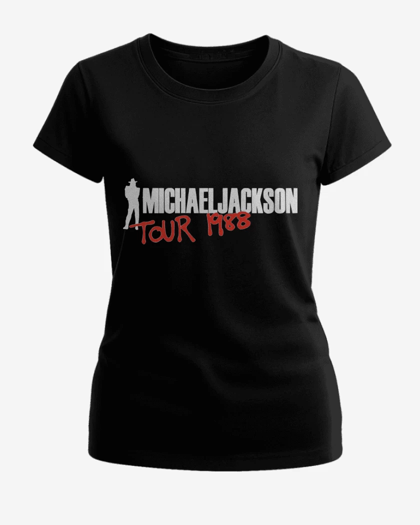 Polera de Mujer Negro de Michael Jackson Bad 88