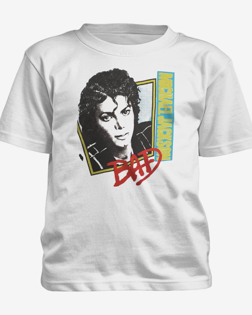 Polera de niño Blanco de Michael Jackson Retro Bad