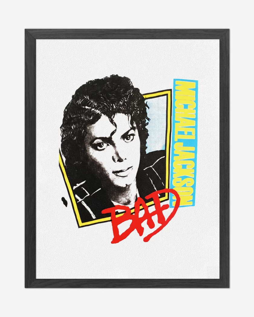Cuadro decorativo Blanco de Michael Jackson Retro Bad