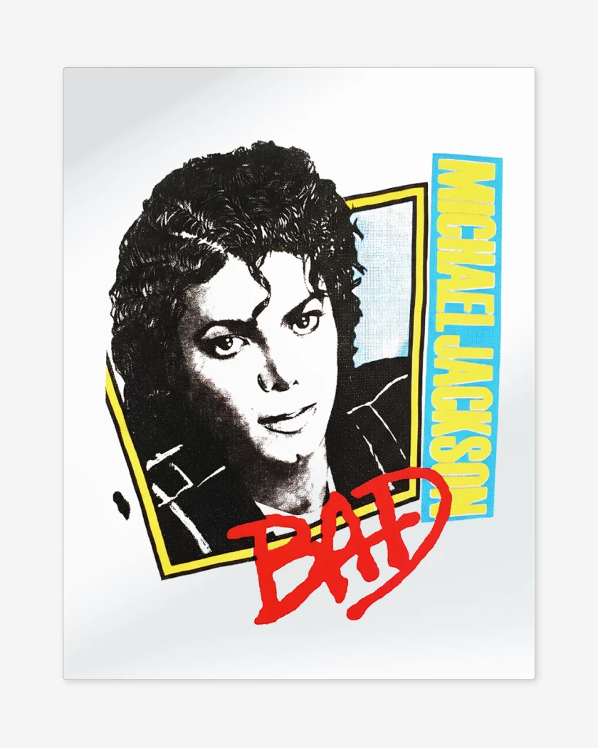 Print metalico Blanco de Michael Jackson Retro Bad