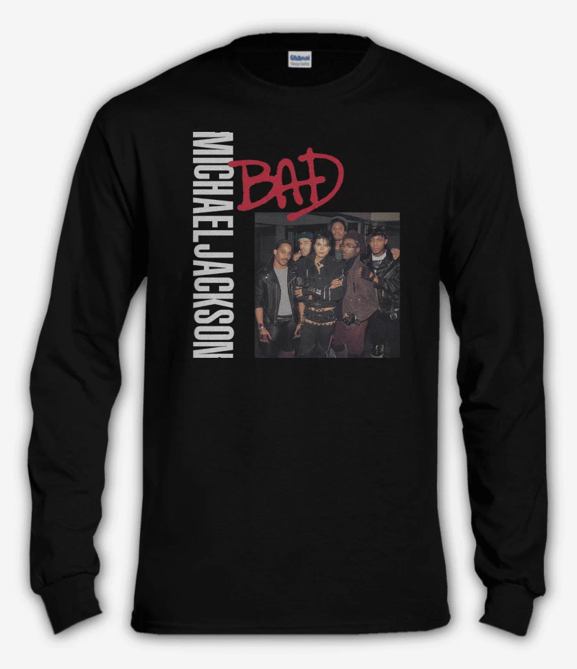 Polera manga larga Negro de Bad Michael Jackson