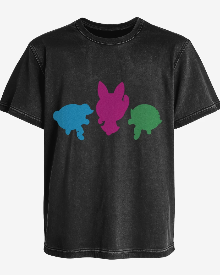 Polera desgastada Negro de Chicas super poderosas