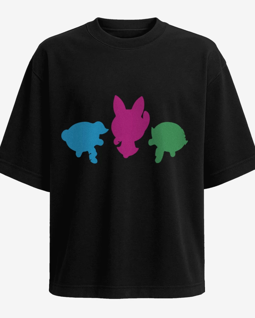 Polera Oversize Negro de Chicas super poderosas