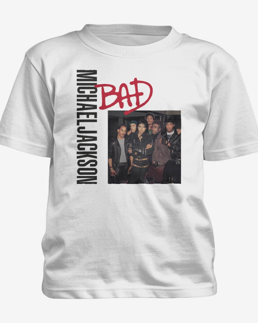 Polera de niño Blanco de Bad Michael Jackson N