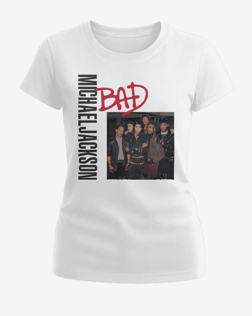 Polera de Mujer Blanco de Bad Michael Jackson N