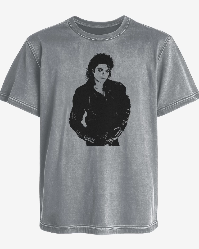 Polera desgastada Gris Melange de MJ BAD