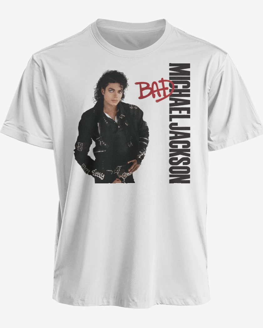 Polera Blanco de Michael Jackson Bad