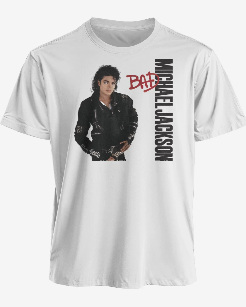 Polera premium Blanco de Michael Jackson Bad