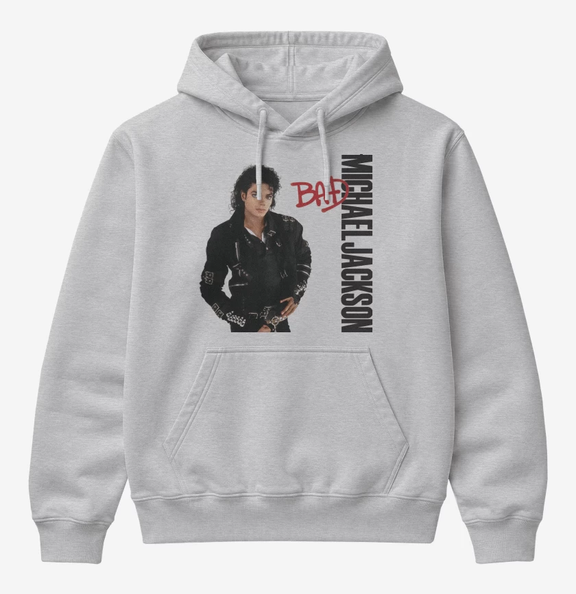 Poleron Canguro básico Gris Melange de Michael Jackson Bad