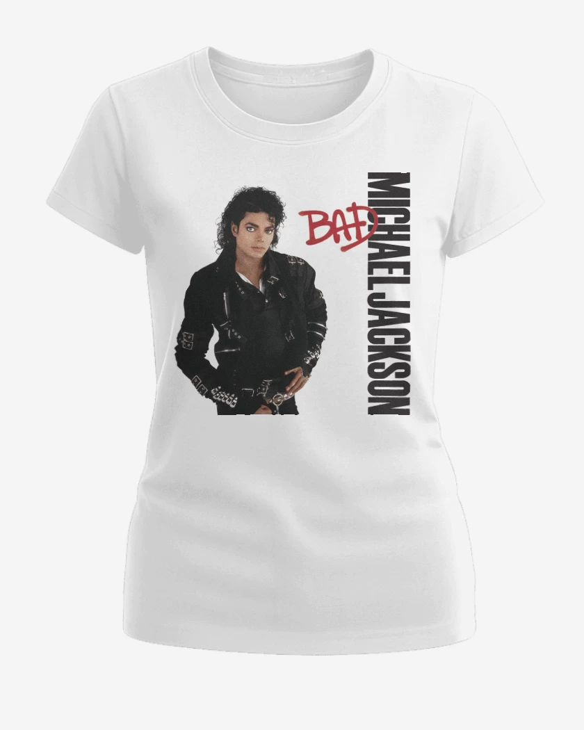 Polera de Mujer Blanco de Michael Jackson Bad