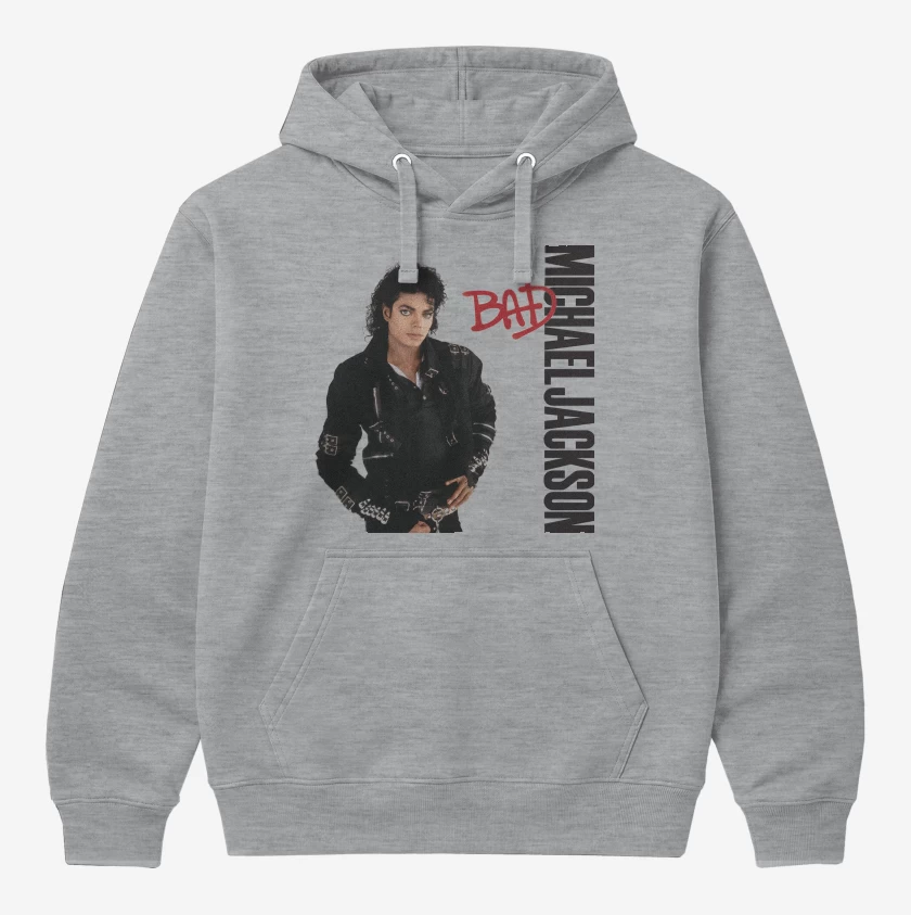 Polerón Canguro Gris Melange de Michael Jackson Bad