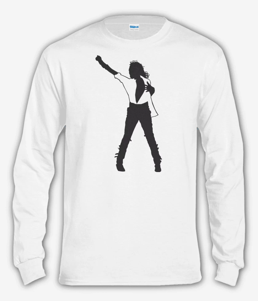 Polera manga larga Blanco de Michael Jackson Grito