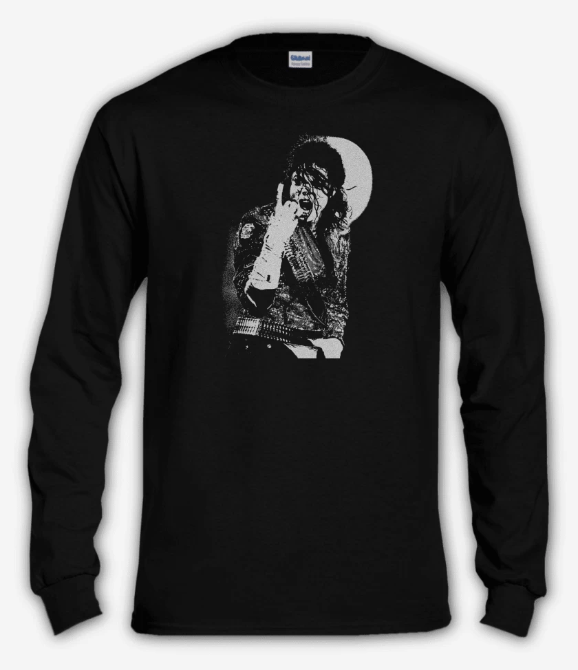 Polera manga larga Negro de Michael Jackson Moon