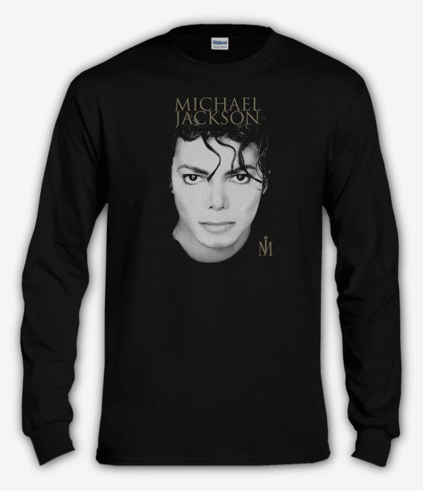Polera manga larga Negro de Michael Jackson Face 