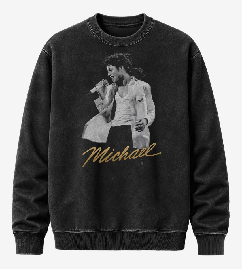 Poleron Polo Acid Wash Negro de Michael MJ