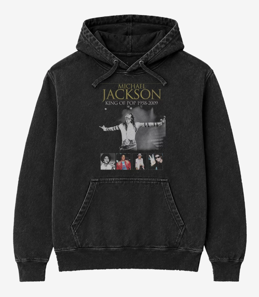 Poleron Canguro Acid Wash Michael Jackson King Of Pop 