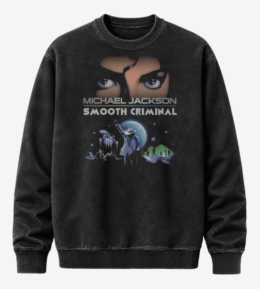 Poleron Polo Acid Wash Negro de Michael Jackson Smooth Criminal 