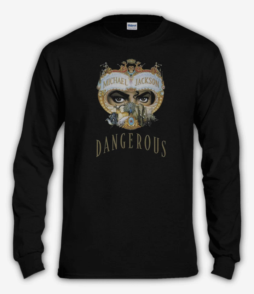 Polera manga larga Negro de Michael Jackson Danguerous 