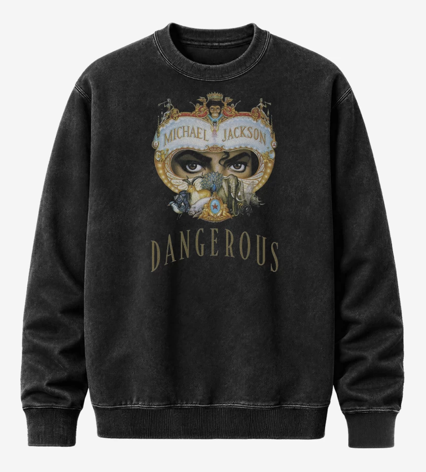Poleron Polo Acid Wash Negro de Michael Jackson Danguerous 