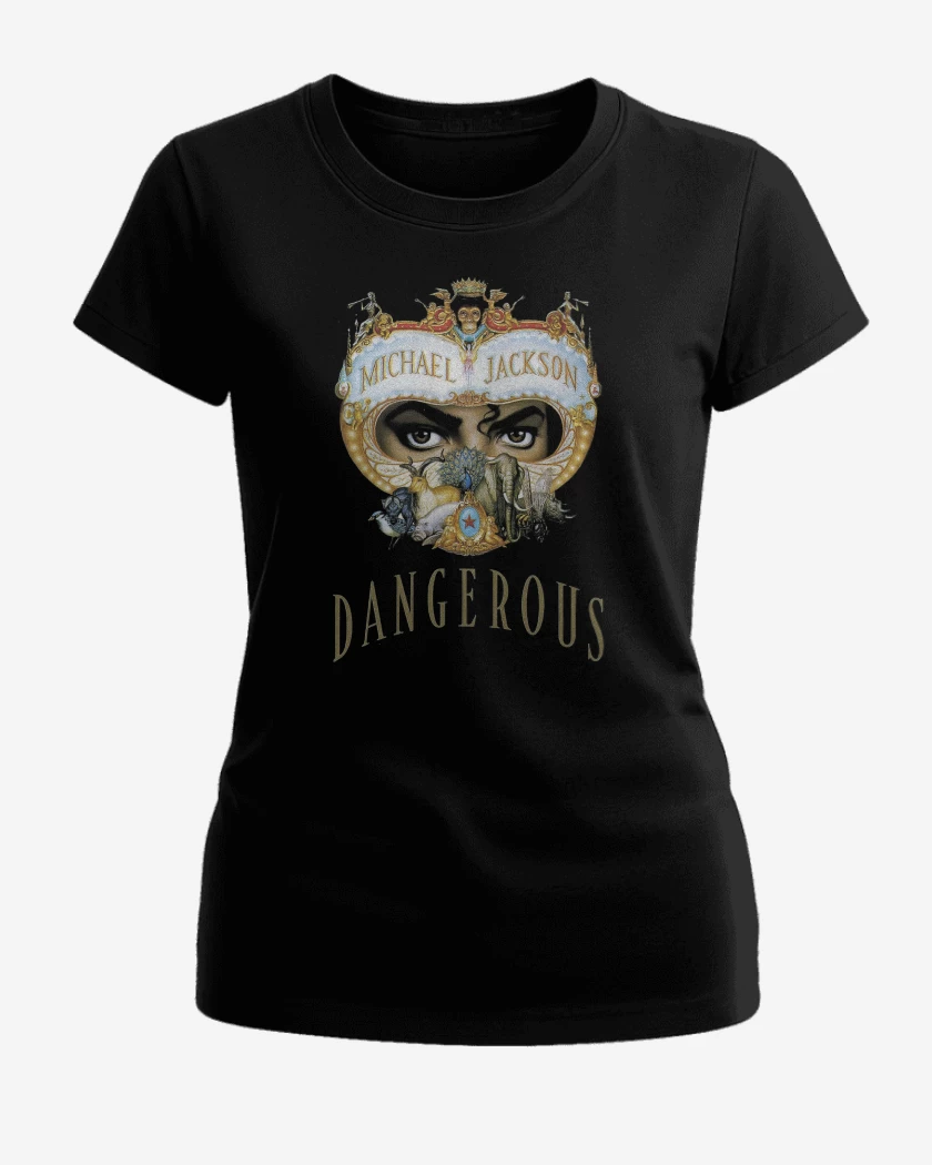 Polera de Mujer Negro de Michael Jackson Danguerous 
