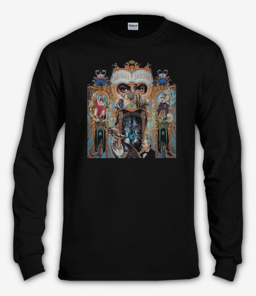 Polera manga larga Negro de Michael Jackson Dangerous I