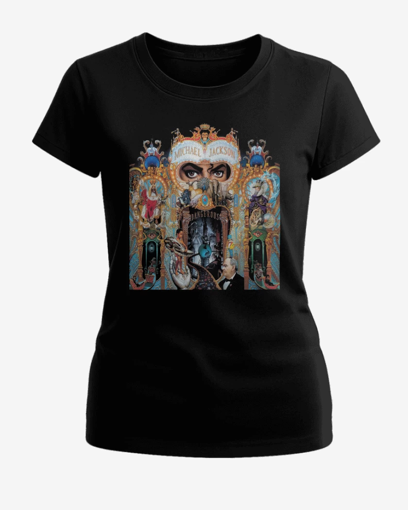 Polera de Mujer Negro de Michael Jackson Dangerous I