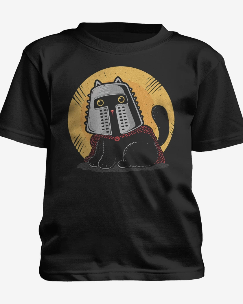 Polera de niño Negro de Gatito Medieval