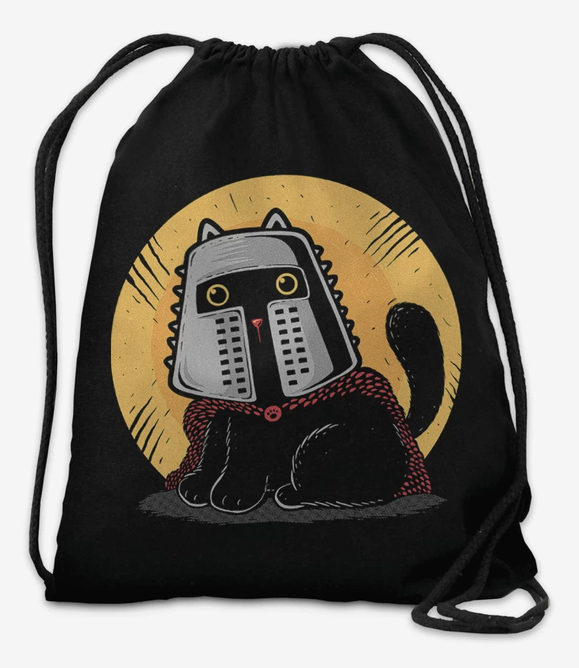 Mochila Negro de Gatito Medieval