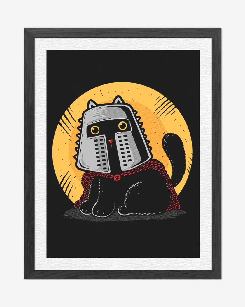 Cuadro decorativo Negro de Gatito Medieval