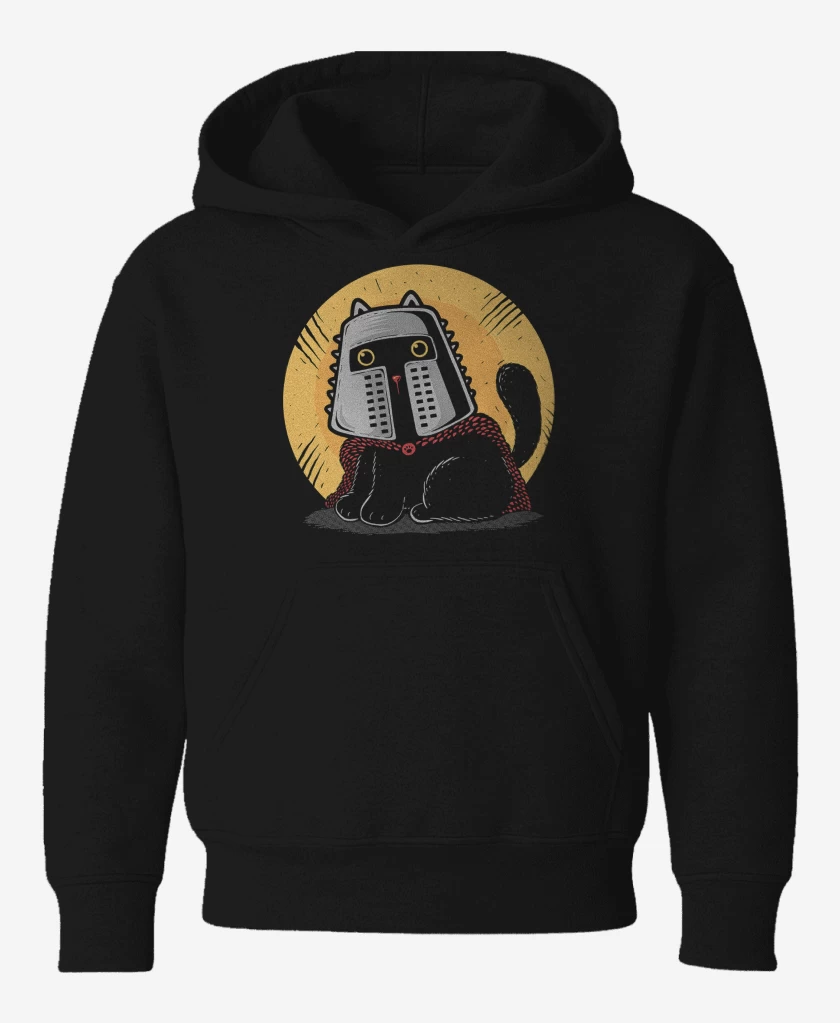 Poleron de niño Negro de Gatito Medieval