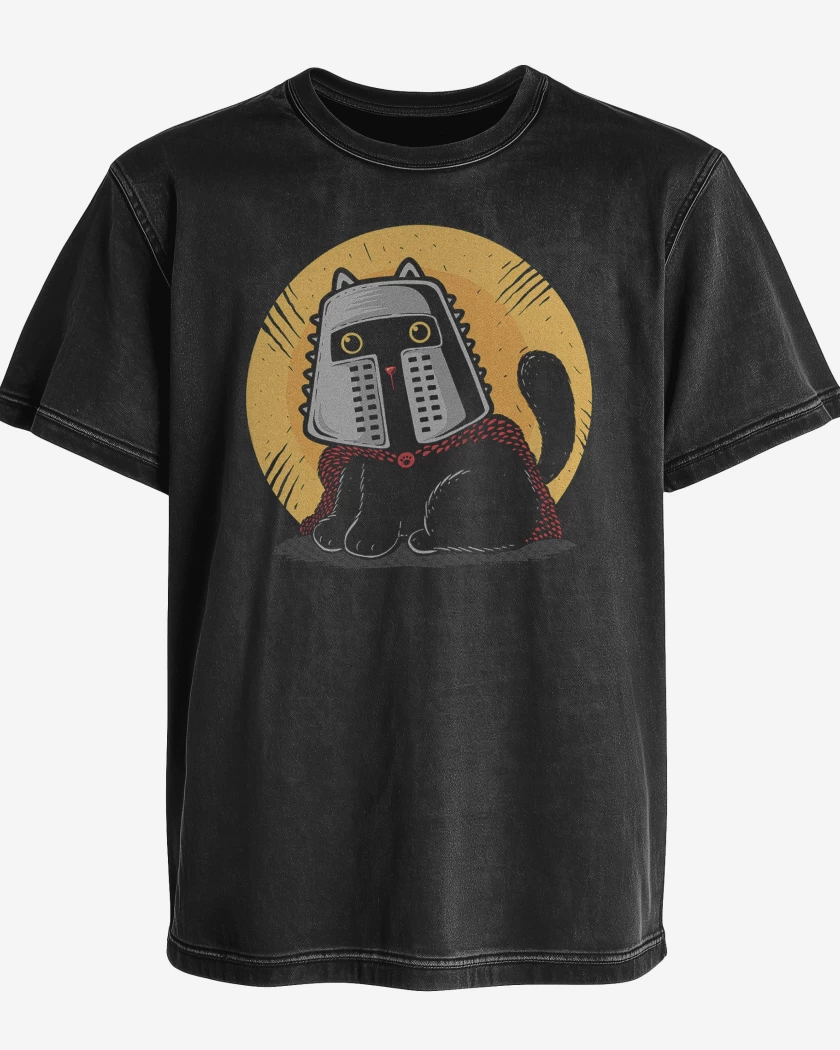 Polera desgastada Gatito Medieval