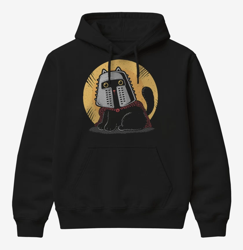 Poleron Canguro básico Negro de Gatito Medieval