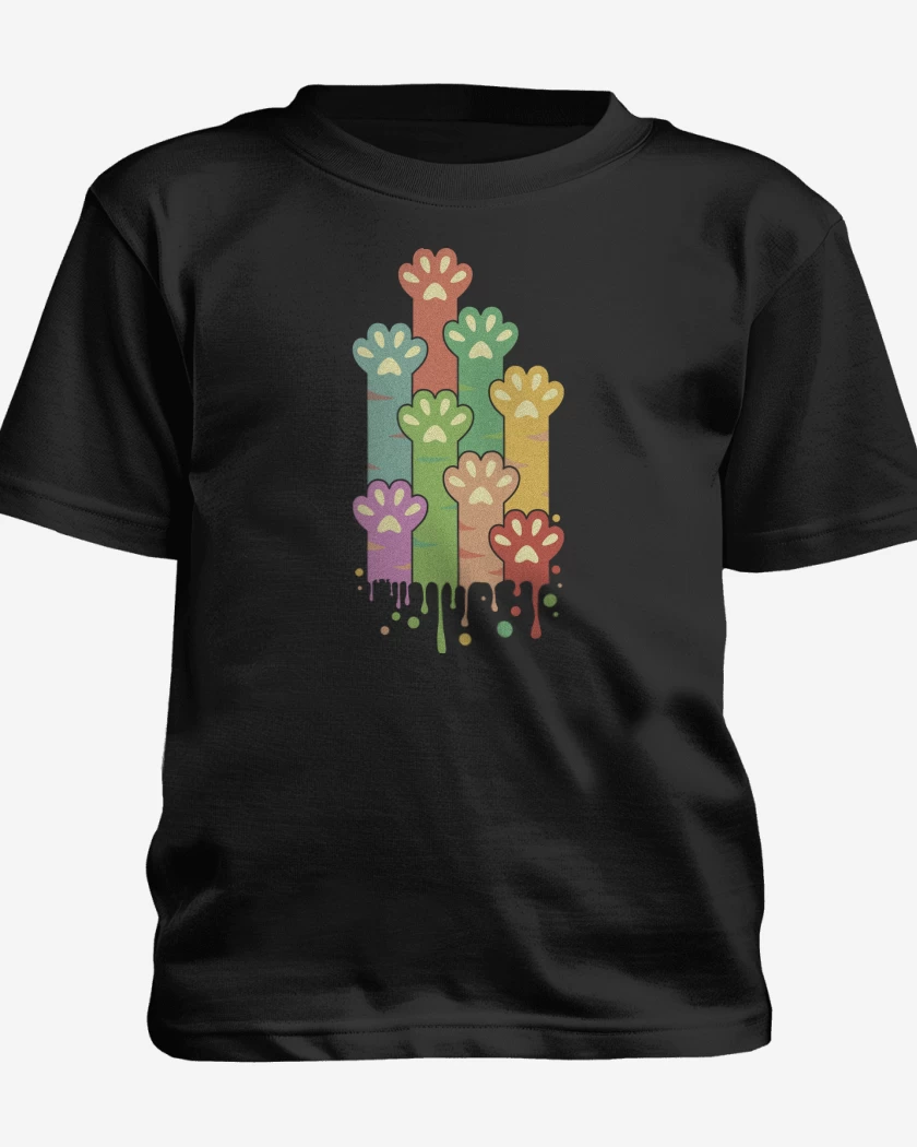 Polera de niño Negro de Patitas Gatunas