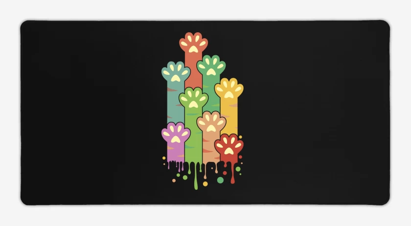 Mouse pad Gamer Negro de Patitas Gatunas