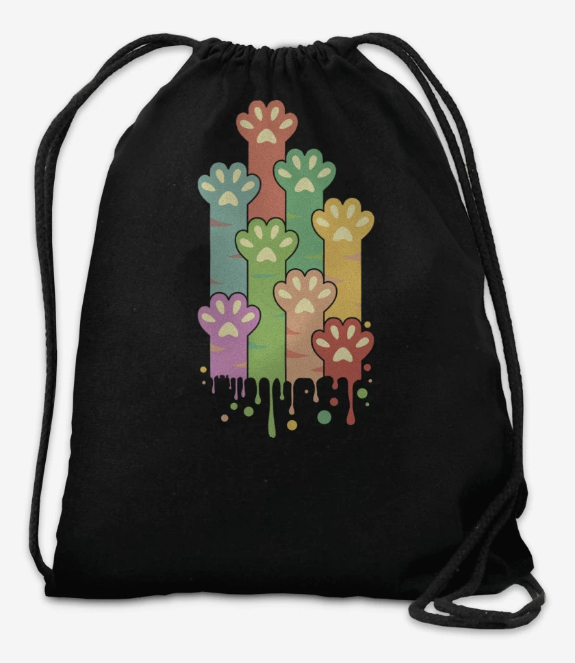 Mochila Negro de Patitas Gatunas