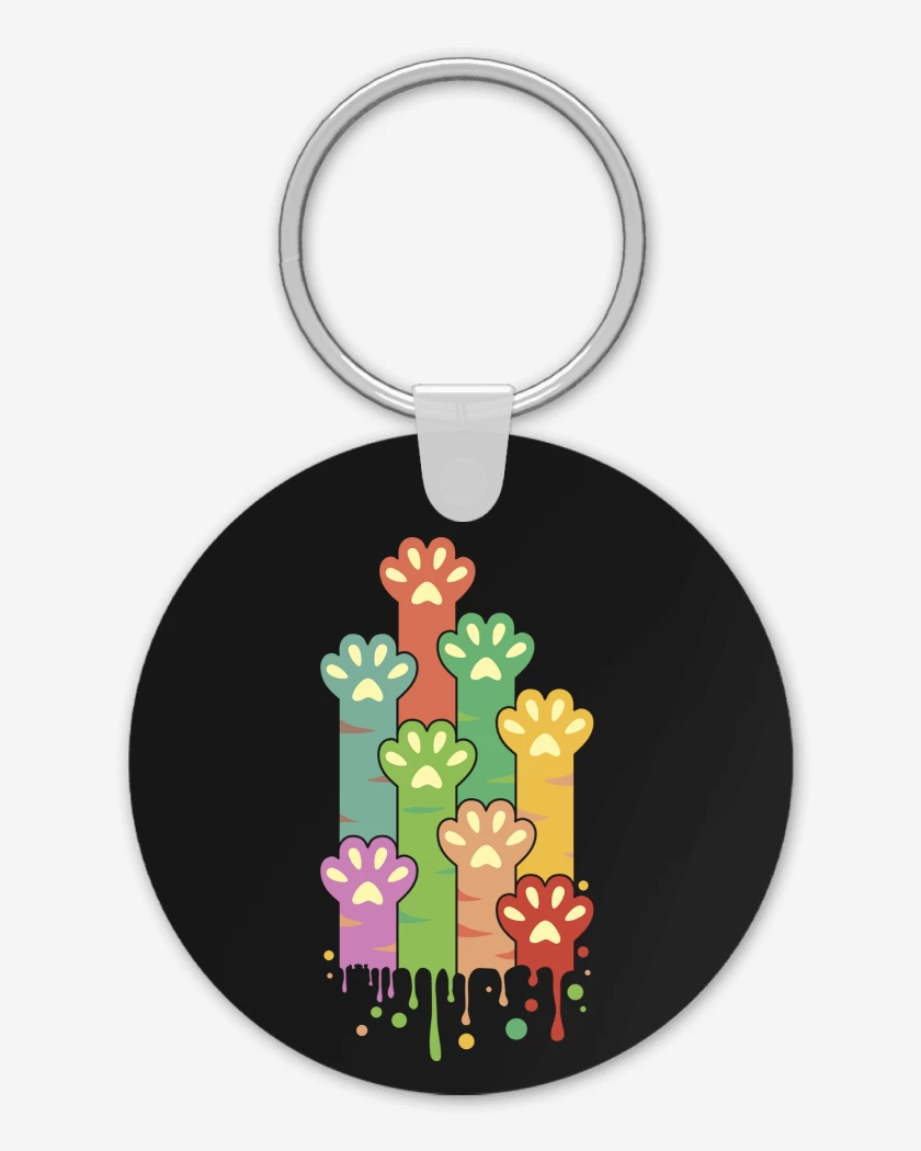 Llavero Negro de Patitas Gatunas