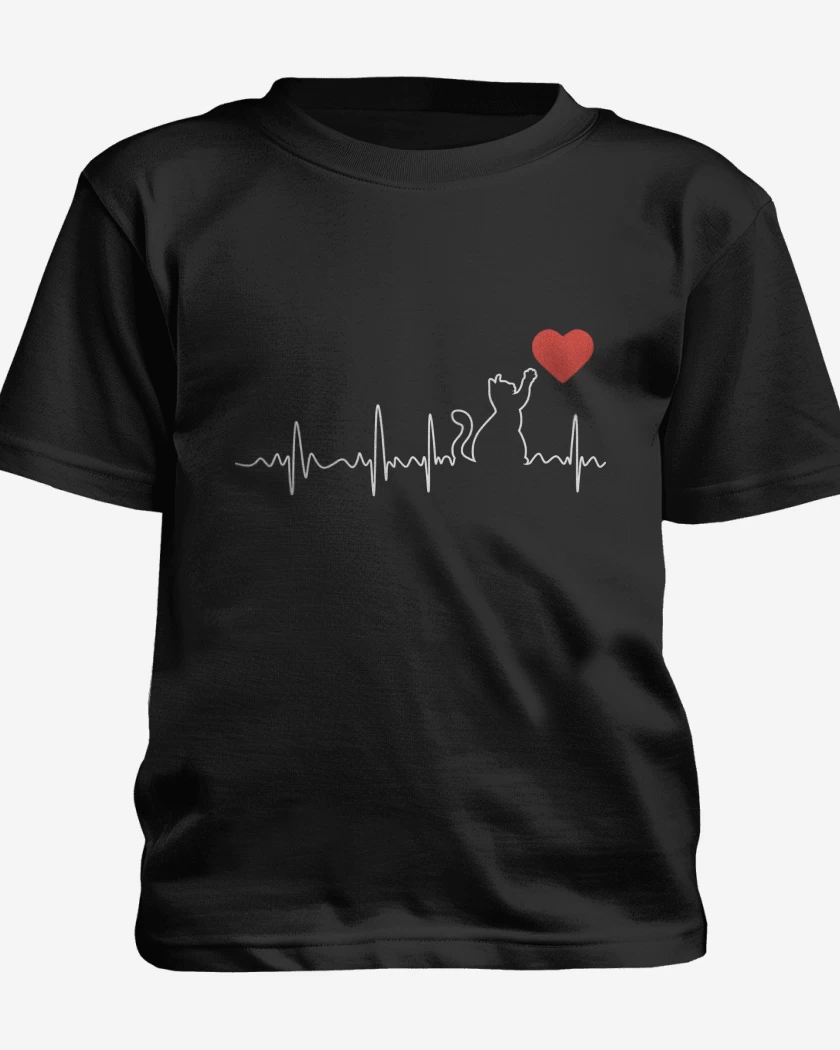 Polera de niño Negro de Gatito Pulso
