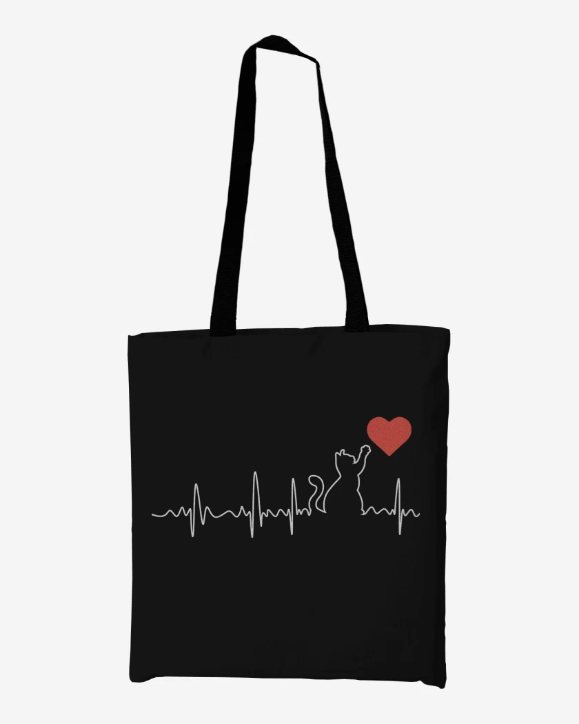 Totebag Negro de Gatito Pulso