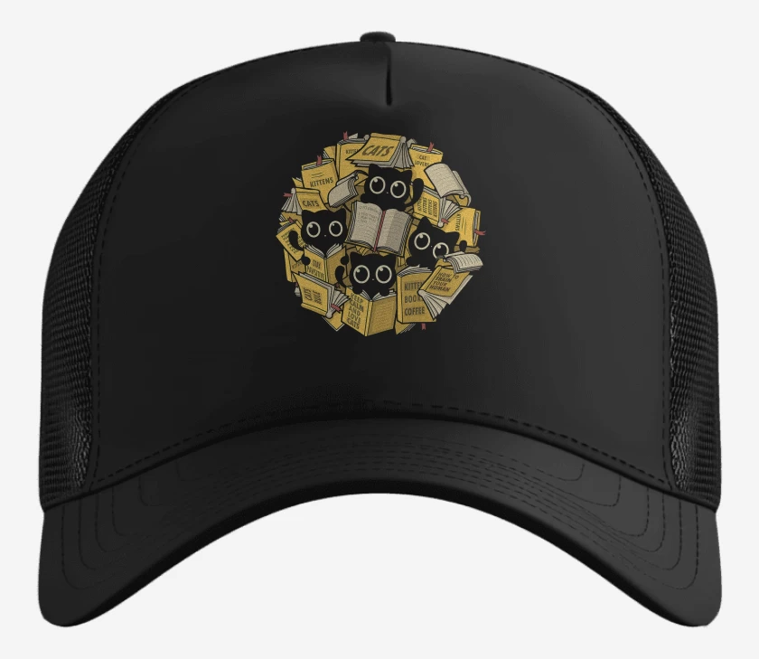 Gorro Negro de Gatitos Lectores