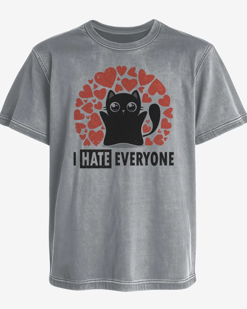Polera desgastada Gris Melange de I Hate Everyone