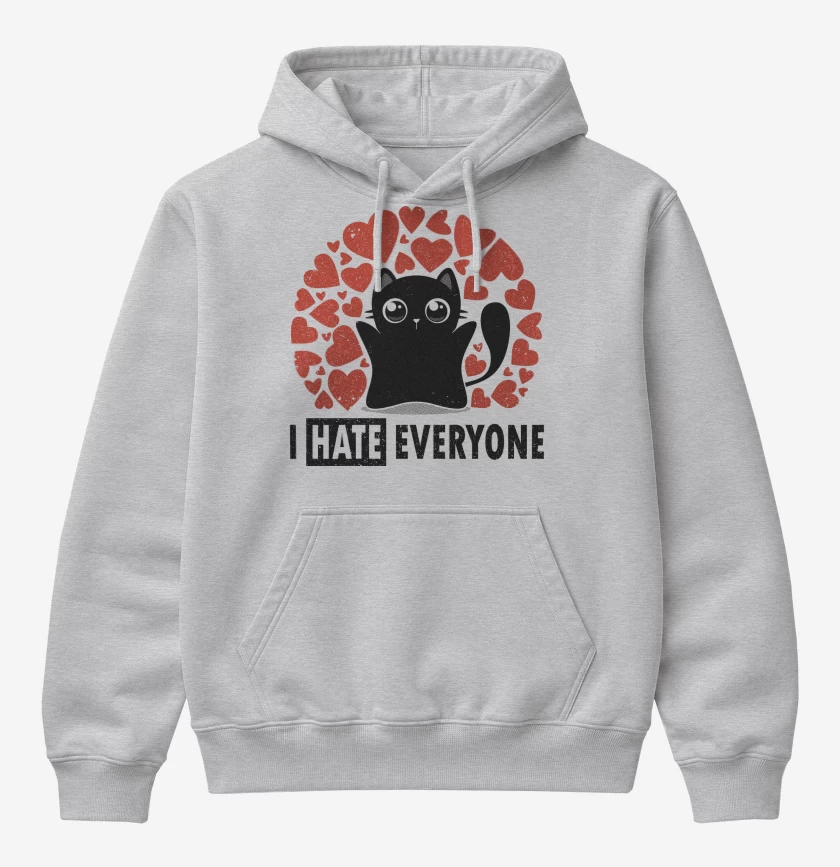 Poleron Canguro básico Gris Melange de I Hate Everyone